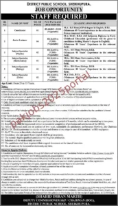 District Public School Sheikhupura Jobs