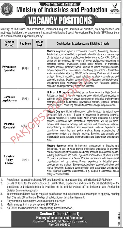 Ministry of Industries and Production Jobs