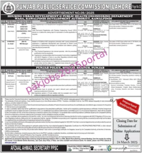 PPSC New Jobs 2025 via Latest Advertisement No 10/2025