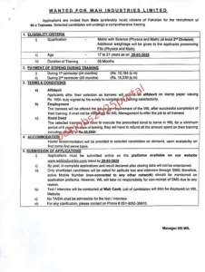 Wah Industries Limited Application Form Jobs